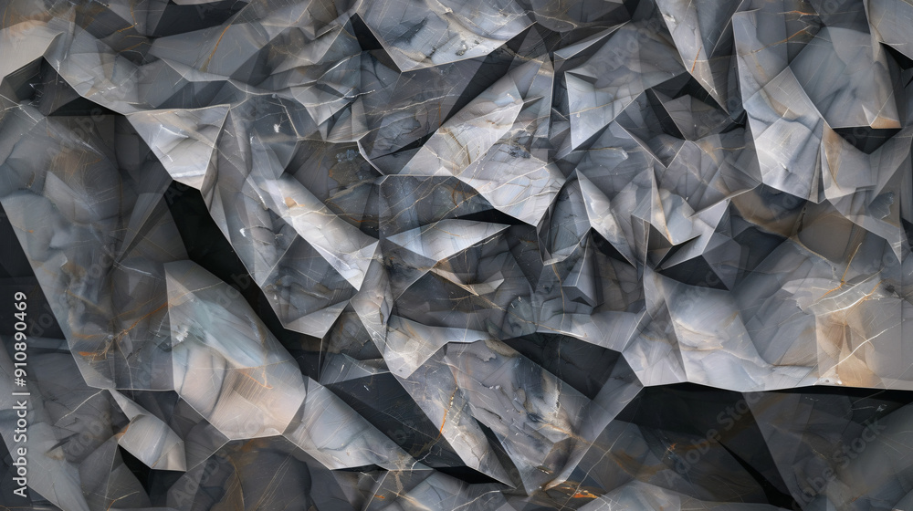 Poster geometric pattern created by dark grey stone with textured background