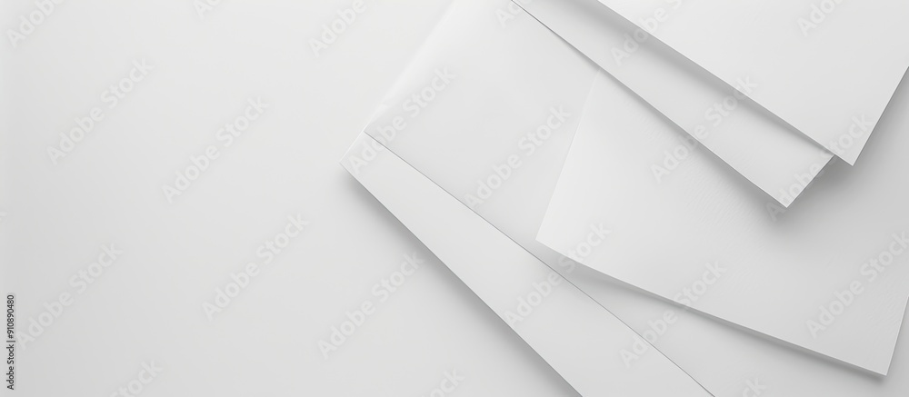Aufkleber White paper sheets folded with copy space image against white backdrop