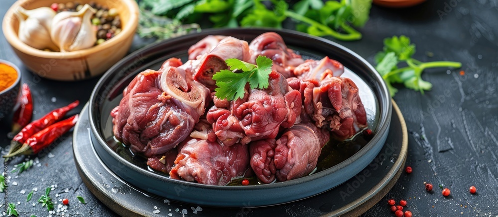 Poster ideal for preparing bheja fry or bheja masala uncooked goat brain also known as bheja or mutton brai