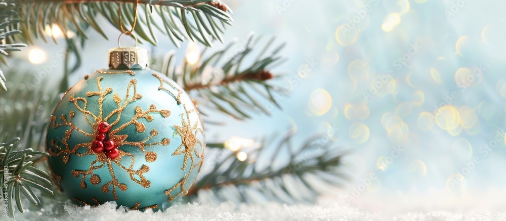 Poster handcrafted ornament for christmas tree with a copy space image