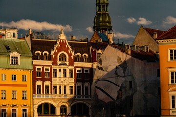 Early summer vacation in Riga, Latvia. Beautiful architecture