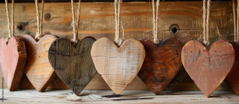 Poster heart shaped wooden decorations add warmth and charm to any space with their rustic appeal and can b