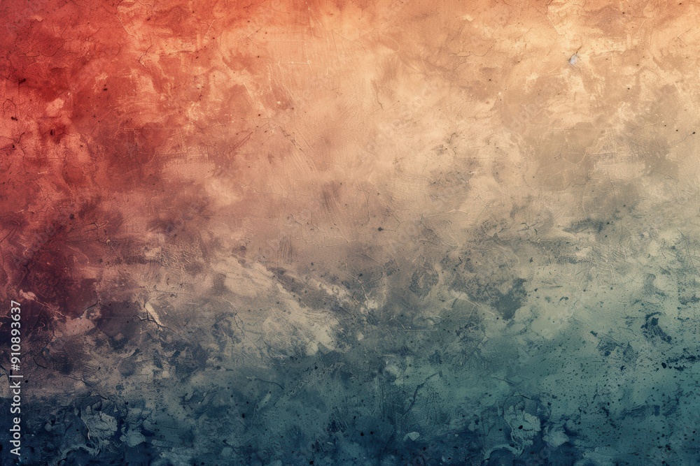 Poster retro color gradient background with textured grain effect
