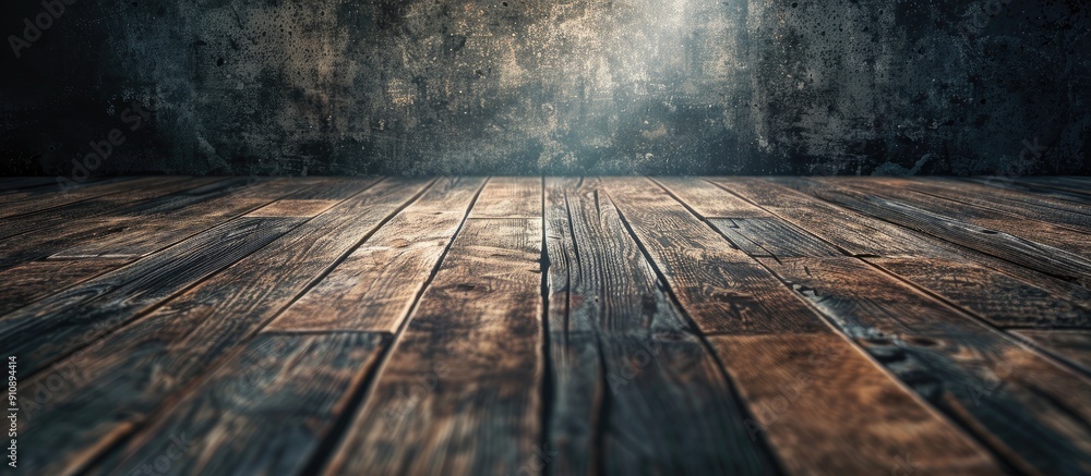 Poster Design featuring textured wooden flooring for a copy space image