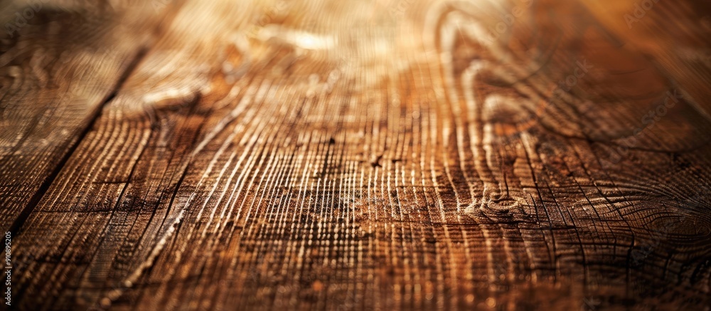 Fototapete macro shot of a vintage style rustic wooden table with detailed grain texture providing a blank canv