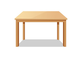 Wooden table vector isolated on white background.