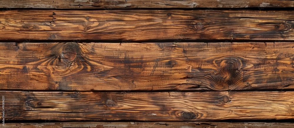 Poster rustic brown wooden texture background with a long panoramic layout suitable for copies with an imag
