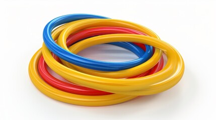 Resistance bands, 3D illustration, realistic, isolated on white background