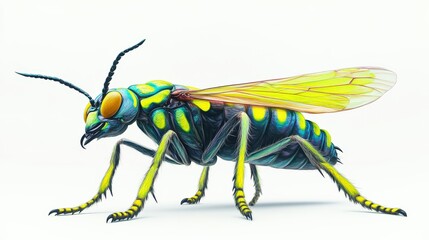 A vibrant insect with striking colors and intricate details, showcasing the beauty of nature's diversity in the insect world.