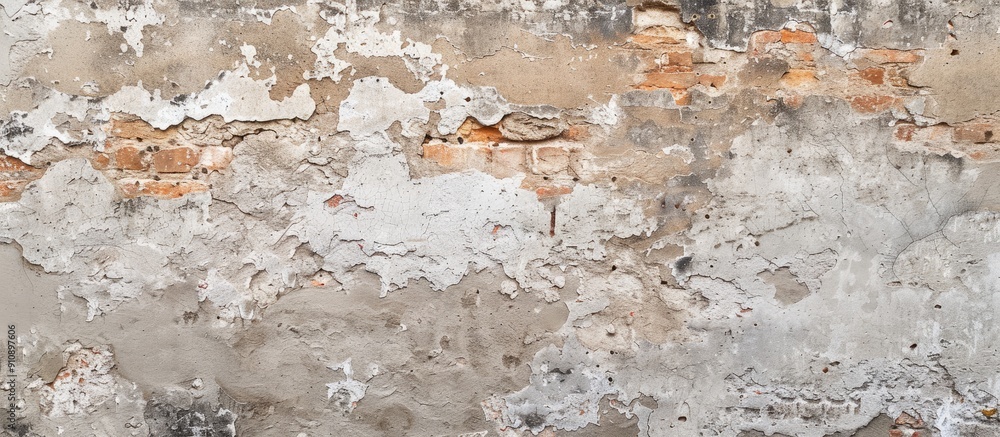 Leinwandbilder an old untreated wall with a rough plaster texture is visible in the background of the copy space im