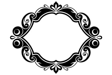 Ornamental frame silhouette vector on a white background 