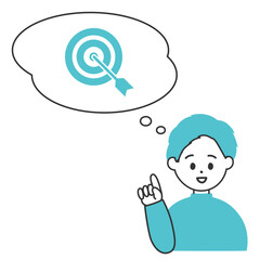 ターゲットをイメージしている男性のイラスト