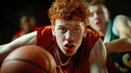 Obraz premium Co-Ed High School Basketball Practice, Players Honing Their Skills Together, Wallpaper Pictures, Background Hd