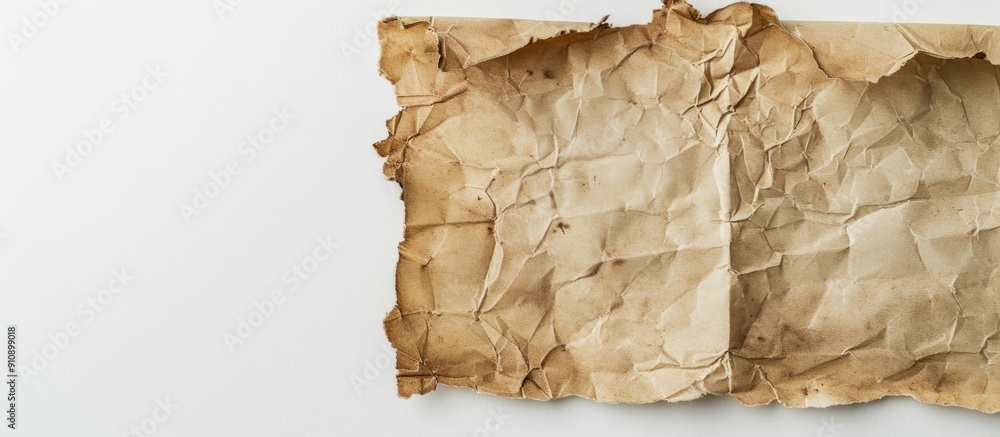 Aufkleber vintage paper placed on a white backdrop with copy space image