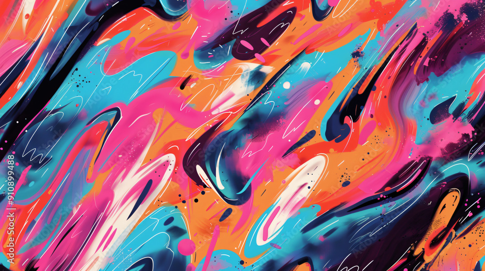 Fototapete vibrant abstract background with flowing swirls and splashes, ideal for infusing a modern artistic f