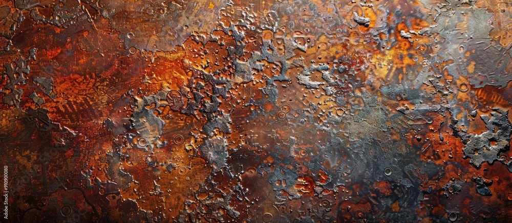 Poster a rusty iron surface with a weathered look is illustrated in this textured metal wall image with cop