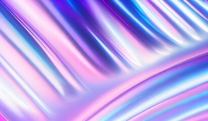 Obraz premium Iridescent chrome wavy gradient cloth fabric abstract background, ultraviolet holographic foil texture, liquid surface, ripples, metallic reflection. 3d render illustration. 