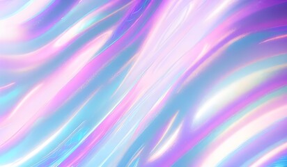 Obraz premium Iridescent chrome wavy gradient cloth fabric abstract background, ultraviolet holographic foil texture, liquid surface, ripples, metallic reflection. 3d render illustration. 