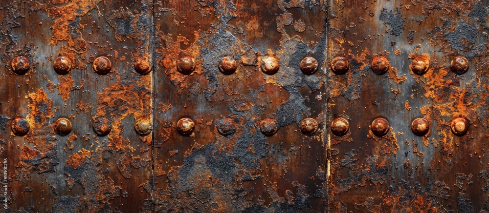 Aufkleber Abstract horizontal seamless background with a rusty corroded barrel texture featuring grunged rust patterns Close up view with copy space image