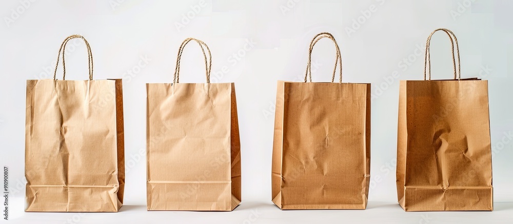 Poster isolated on white background paper shopping bags for design ideal for copy space image