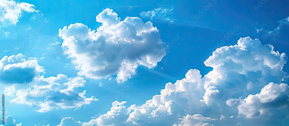 Aufkleber the expansive blue sky with fluffy clouds perfect for a copy space image