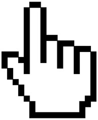 Click icon or Cursor pixel syle.Pixel Click icon. Mouse click cursor icon.Vector
