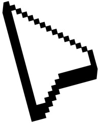 Click icon or Cursor pixel syle.Pixel Click icon. Mouse click cursor icon.Vector

