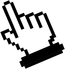 Obraz premium Click icon or Cursor pixel syle.Pixel Click icon. Mouse click cursor icon.Vector 