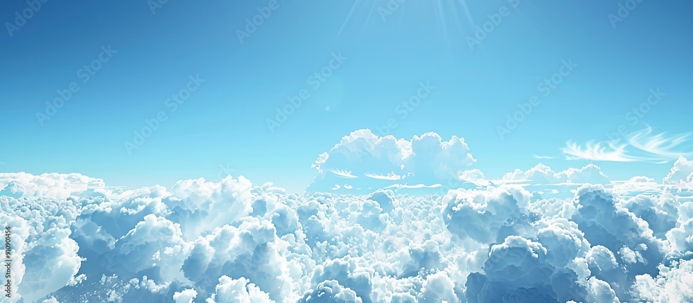 Aufkleber a large expanse of blue sky with fluffy clouds perfect for a copy space image