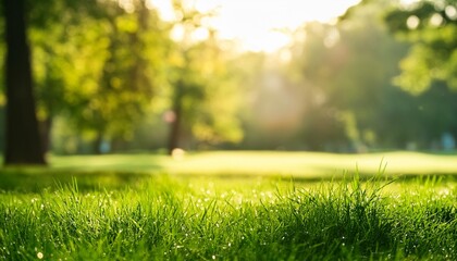 Fototapeta premium Green Oasis: Vibrant Grass on a Summer Day
