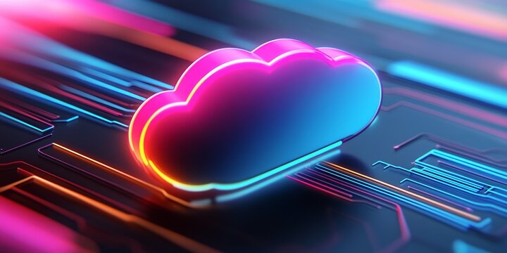 A cloud icon surrounded by digital icons representing various aspects of AI, such as data and machine learning