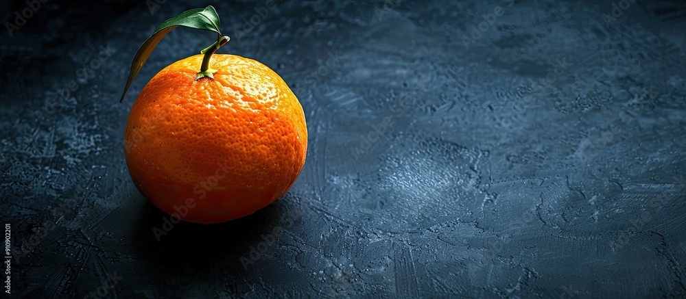 Poster Fresh orange on a dark background ideal for healthy food concepts Perfect as a copy space image for fruit ads or web backgrounds with room for text or logos