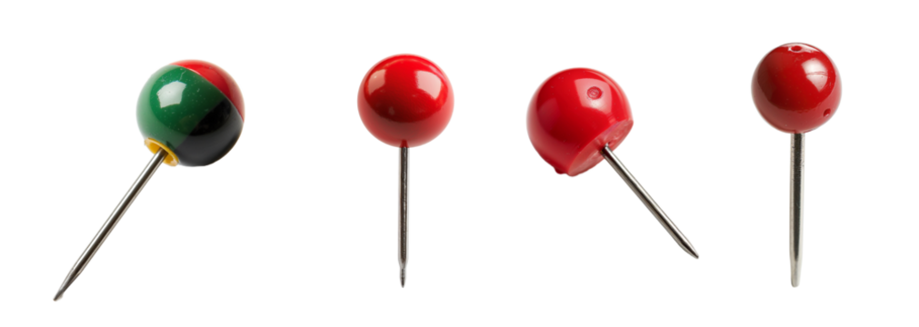 Collection of circle pin isolated on transparent background. Generated Ai - Powered by Adobe