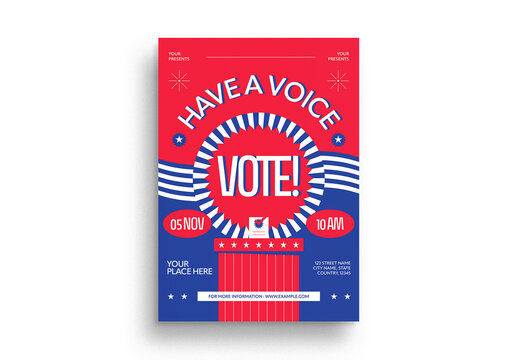 Red Modern Election US Flyer