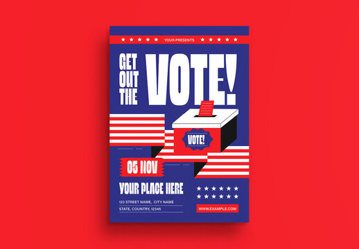Blue Bold Modern Election US Flyer Layout
