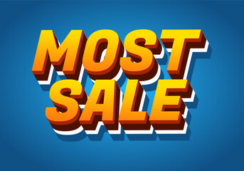 Most sale. Text effect in 3D style with good colors