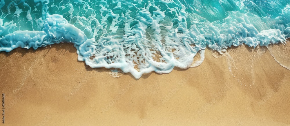 Aufkleber Top view of sandy beach providing a textured background with ample copy space image