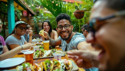 Diverse Group Dining