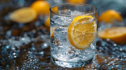 glass of water with lemon