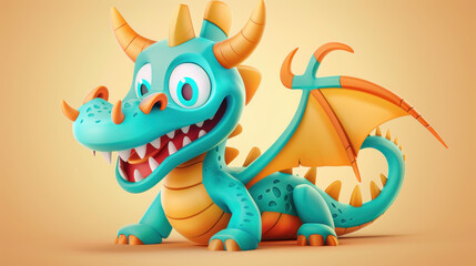 A playful 3D monster stands boldly, while a fierce dragon looms behind, combining fun with fantasy in vibrant colors.
