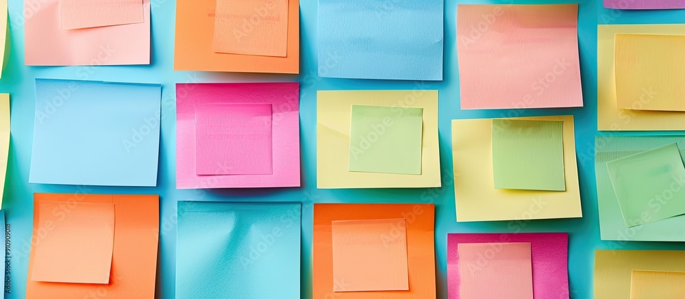 Poster task board with blank post it notes for tasks ready for use for new assignments with copy space imag