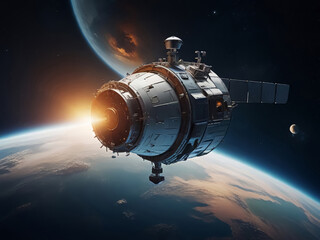 space probes in a deep space. solar system