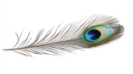 Obraz premium Single Peacock Feather with Eye