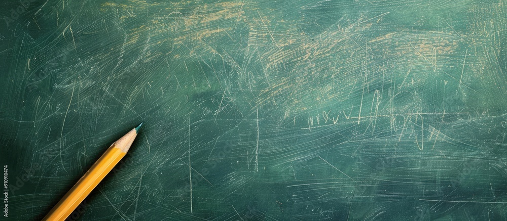 Poster writing area on a blackboard surface with copy space image available