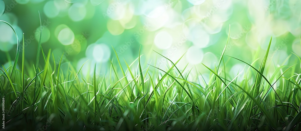 Poster background of vibrant green grass with copy space image