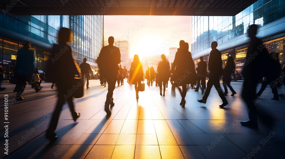 Poster captured during the early hours of a new workweek this image showcases a dynamic urban commute as a 