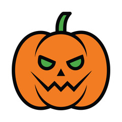 Minimalistic Halloween Pumpkin Doodle: Simple and Stylish Vector Art  illustration design