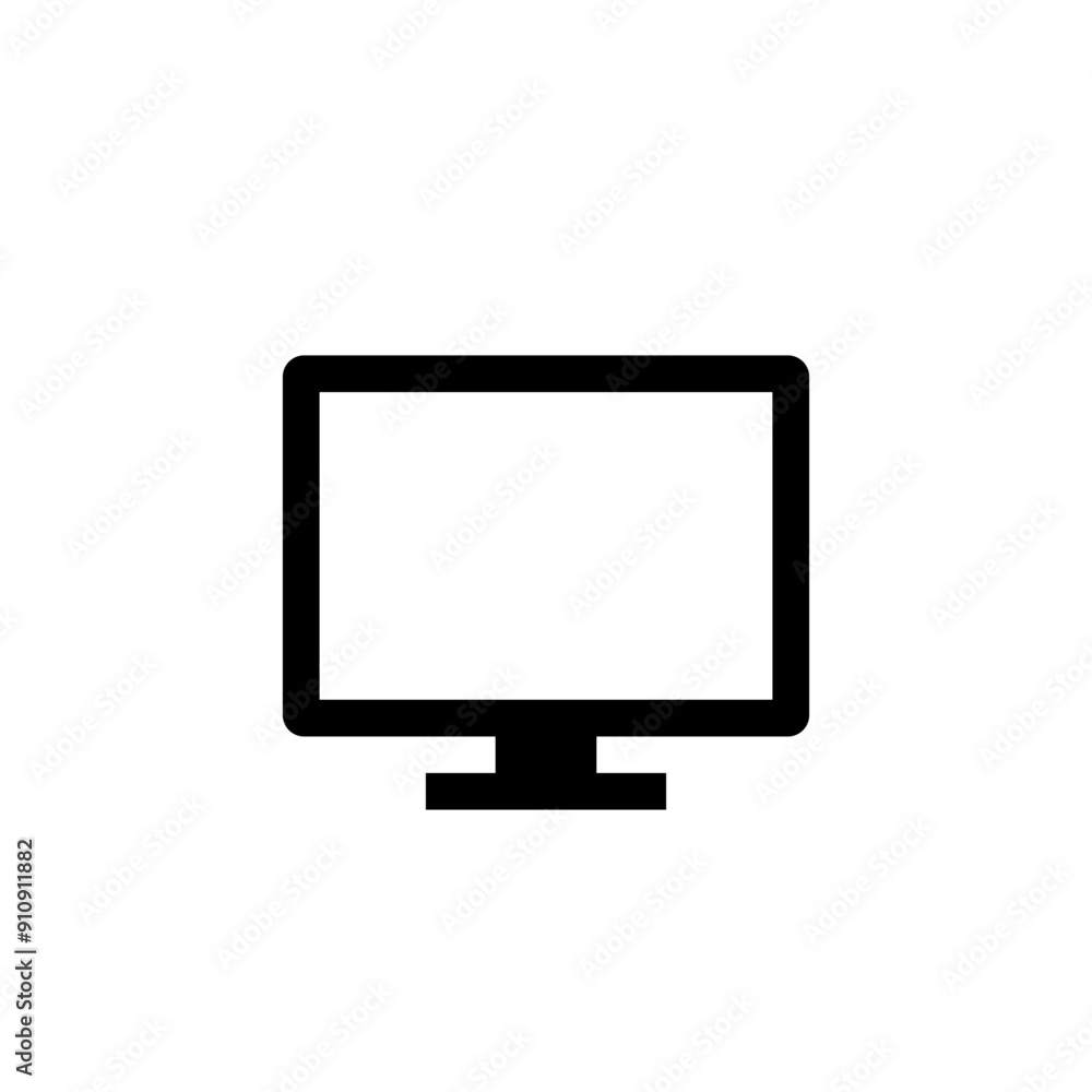 Poster monitor screen computer icon isolated on white background. display pc desktop sign symbol
