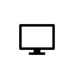 Monitor screen computer icon isolated on white background. Display pc desktop sign symbol