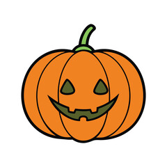 Minimalistic Halloween Pumpkin Doodle: Simple and Stylish Vector Art  illustration design